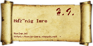 Hönig Imre névjegykártya